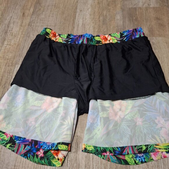 Tropical Floral Papi Swim Shorts Vibrant Beach Floral Loungewear Size Large - Picture 6 of 7